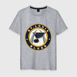 Футболка хлопковая мужская St Louis Blues, цвет: меланж