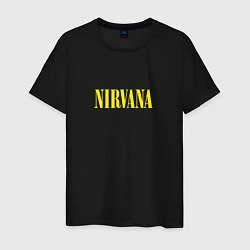 Футболка хлопковая мужская Nirvana Нирвана Логотип, цвет: черный