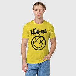 Футболка хлопковая мужская BLINK-182, цвет: желтый — фото 2