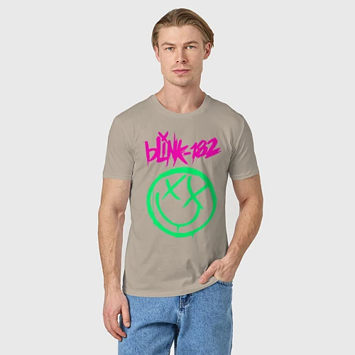 Мужская футболка BLINK-182 / Миндальный – фото 3