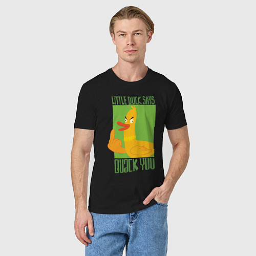 Мужская футболка Quack you - утка / Черный – фото 3