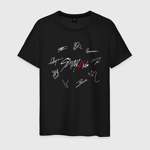 Мужская футболка STRAY KIDS АВТОГРАФЫ / Черный – фото 1