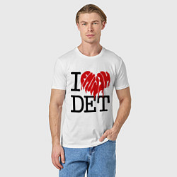 Футболка хлопковая мужская I love DET, цвет: белый — фото 2