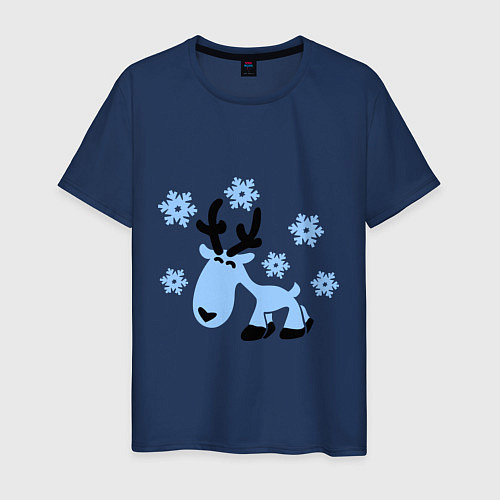 Мужская футболка Няшный олень / Тёмно-синий – фото 1