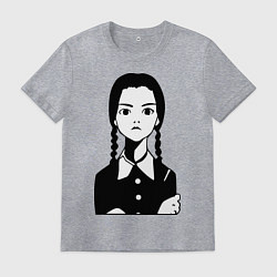 Футболка хлопковая мужская Wednesday Addams, цвет: меланж