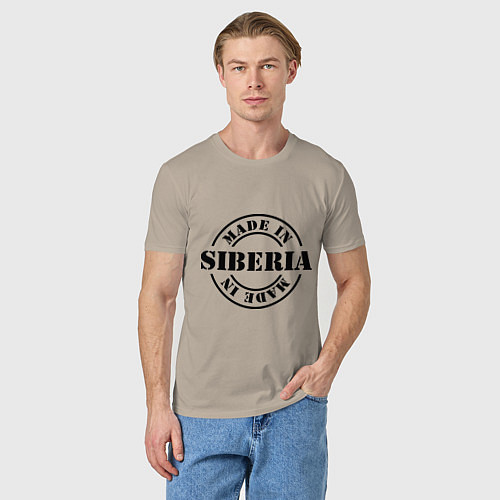 Мужская футболка Made in Siberia / Миндальный – фото 3