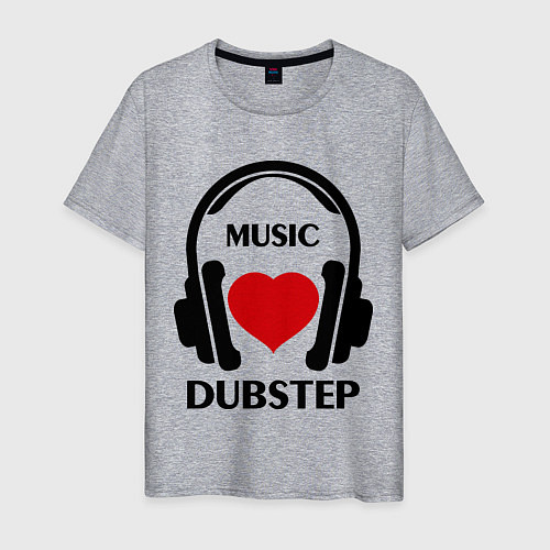 Мужская футболка Dubstep Music is Love / Меланж – фото 1