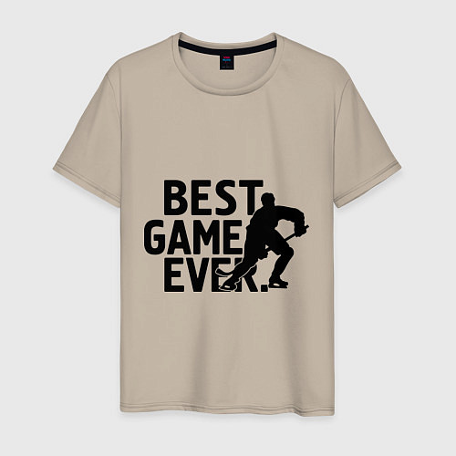 Мужская футболка Hockey - best game / Миндальный – фото 1