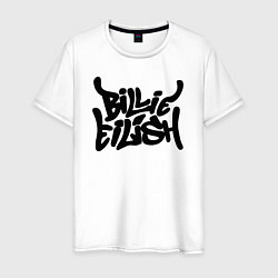 Футболка хлопковая мужская BILLIE EILISH: Street Art, цвет: белый