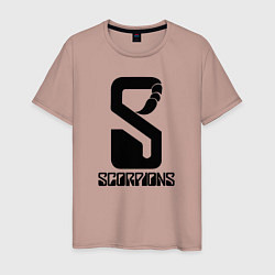 Футболка хлопковая мужская Scorpions logo, цвет: пыльно-розовый