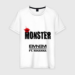 Футболка хлопковая мужская Eminem: The Monster, цвет: белый