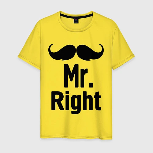 Мужская футболка Мистер прав (парная) / Желтый – фото 1