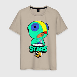 Футболка хлопковая мужская Brawl Stars LEON, цвет: миндальный