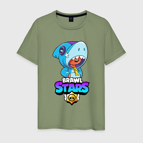 Мужская футболка BRAWL STARS LEON SHARK / Авокадо – фото 1