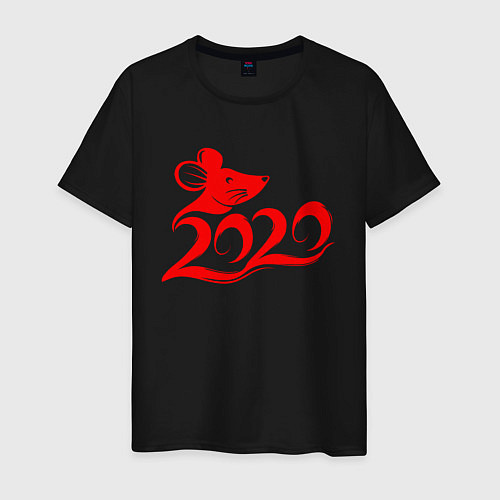 Мужская футболка Год крысы 2020 / Черный – фото 1