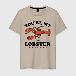 Футболка хлопковая мужская Youre my Lobster, цвет: миндальный