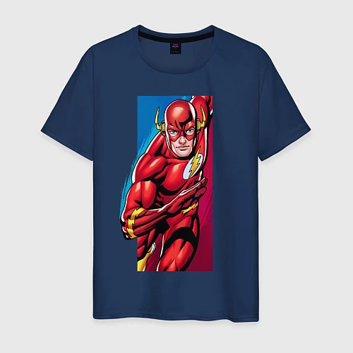 Мужская футболка Flash, Justice League / Тёмно-синий – фото 1