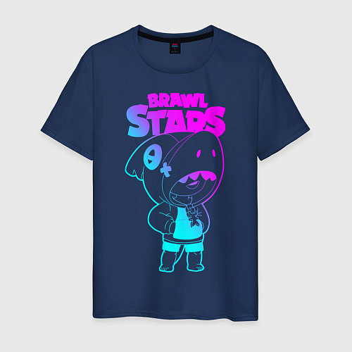 Мужская футболка Brawl Stars LEON / Тёмно-синий – фото 1