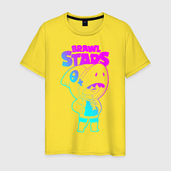 Футболка хлопковая мужская Brawl Stars LEON, цвет: желтый