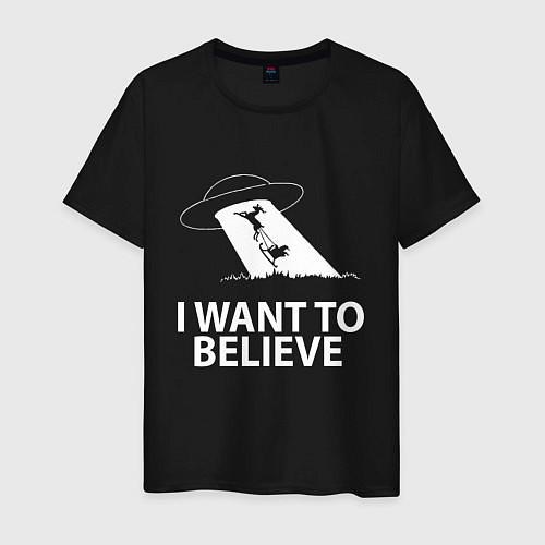 Мужская футболка I WANT TO BELIEVE / Черный – фото 1