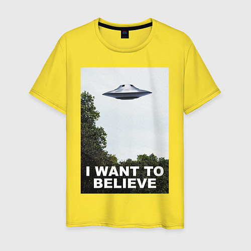 Мужская футболка I WANT TO BELIEVE / Желтый – фото 1