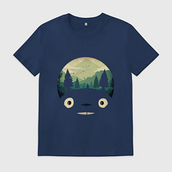 Футболка хлопковая мужская Тоторо, цвет: тёмно-синий
