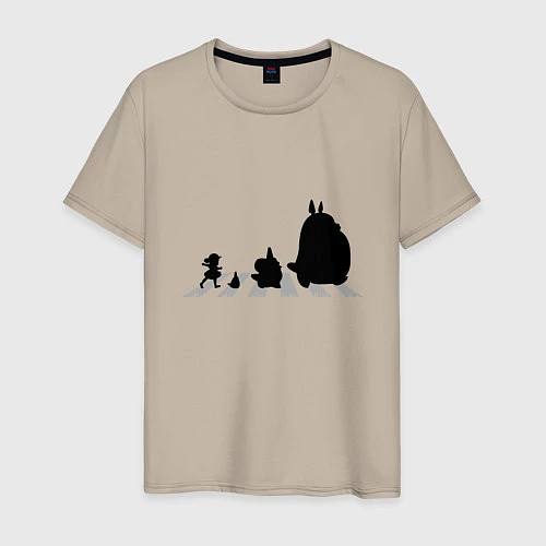 Мужская футболка Totoro Beatles / Миндальный – фото 1