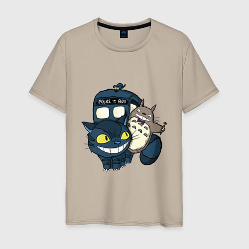 Мужская футболка Tardis Totoro / Миндальный – фото 1