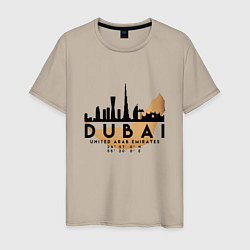Футболка хлопковая мужская ОАЭ Дубаи, цвет: миндальный