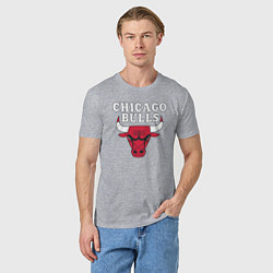 Футболка хлопковая мужская CHICAGO BULLS, цвет: меланж — фото 2