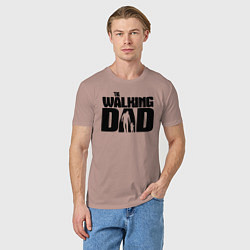 Футболка хлопковая мужская The walking dad, цвет: пыльно-розовый — фото 2