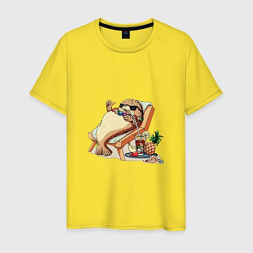 Мужская футболка Отдыхай как тюлень / Желтый – фото 1