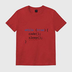 Футболка хлопковая мужская Code - sleep, цвет: красный