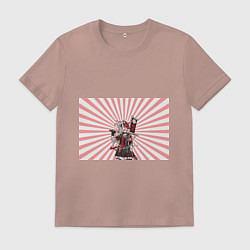 Футболка хлопковая мужская Убийца розового солнца, цвет: пыльно-розовый
