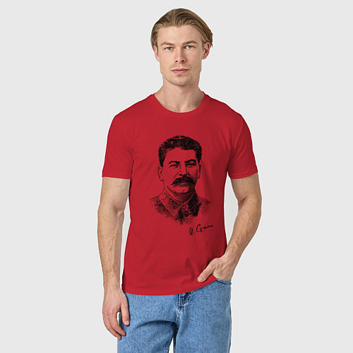 Мужская футболка Товарищ Сталин / Красный – фото 3
