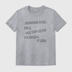 Футболка хлопковая мужская О погоде, цвет: меланж