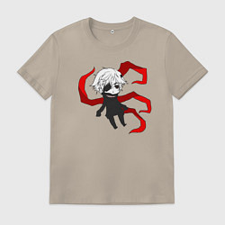 Футболка хлопковая мужская Токийский гуль, цвет: миндальный