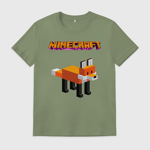 Мужская футболка Minecraft - лиса / Авокадо – фото 1