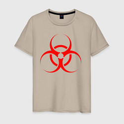 Футболка хлопковая мужская BIOHAZARD, цвет: миндальный