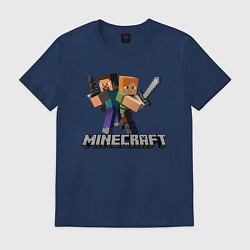 Футболка хлопковая мужская MINECRAFT, цвет: тёмно-синий
