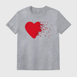 Футболка хлопковая мужская Сердце, цвет: меланж