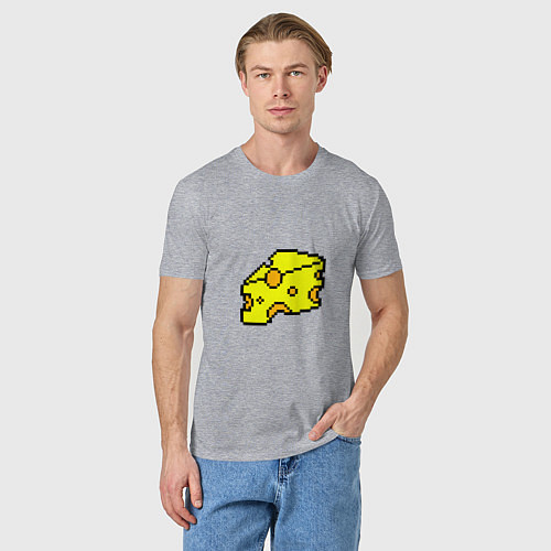 Мужская футболка Сыр-пиксели / Меланж – фото 3