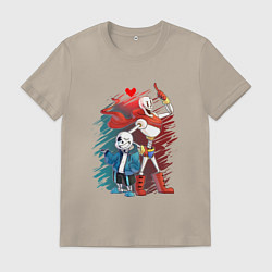 Футболка хлопковая мужская UNDERTALE, цвет: миндальный