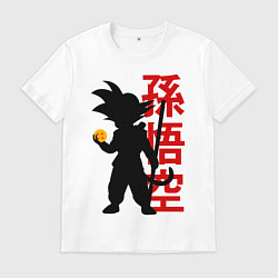 Футболка хлопковая мужская Dragon Ball Goku, цвет: белый