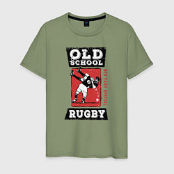 Футболка хлопковая мужская Old School Rugby, цвет: авокадо