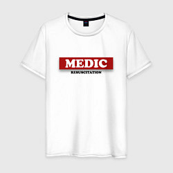 Футболка хлопковая мужская MEDIC, цвет: белый