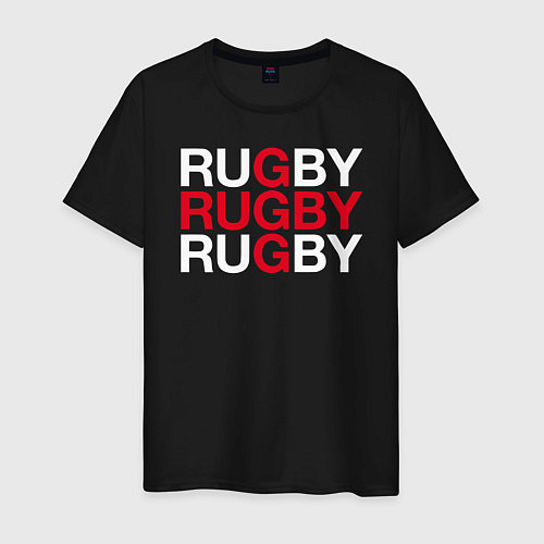 Мужская футболка Rugby Регби / Черный – фото 1