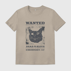 Футболка хлопковая мужская Schrodinger's cat, цвет: миндальный