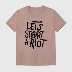 Футболка хлопковая мужская Three Days Grace, цвет: пыльно-розовый