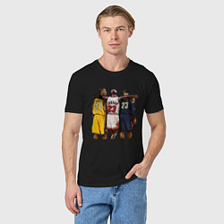 Футболка хлопковая мужская Bryant, Jordan, James, цвет: черный — фото 2